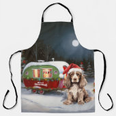 Winter Cocker Spaniel Caravaan Kerstmis Avontuur Schort (Voorkant)