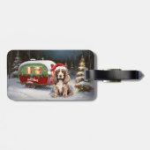 Winter Cocker Spaniel Caravan Kerstavontuur Bagagelabel (Achterkant horizontaal)