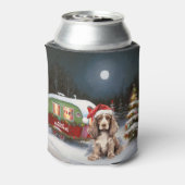 Winter Cocker Spaniel Caravan Kerstavontuur Blikjeskoeler (Blikje Achterkant)