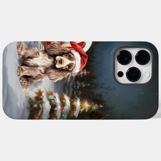 Winter Cocker Spaniel Caravan Kerstavontuur Case-Mate iPhone Case (Achterkant (horizontaal))