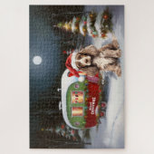Winter Cocker Spaniel Caravan Kerstavontuur Legpuzzel (Verticaal)