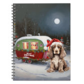 Winter Cocker Spaniel Caravan Kerstavontuur Notitieboek (Voorkant)