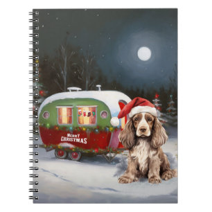 Winter Cocker Spaniel Caravan Kerstavontuur Notitieboek