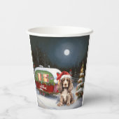 Winter Cocker Spaniel Caravan Kerstavontuur Papieren Bekers (Achterkant)