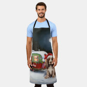 Winter Cocker Spaniel Caravan Kerstavontuur Schort (Gedragen)