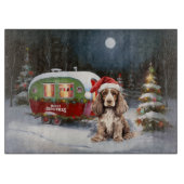 Winter Cocker Spaniel Caravan Kerstavontuur Snijplank (Voorkant)