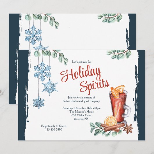 Winter Cocktail Party uitnodigingen (Voorkant / Achterkant)