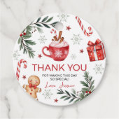 Winter Cocoa Birthday Favor Tag Bedankjes Labels (Voorkant)
