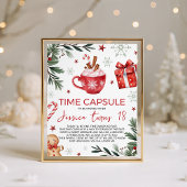 Winter Cocoa Birthday Time Capsule Sign Reclamebord Met Voetstuk
