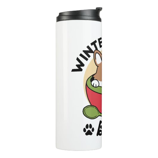 Winter Cocoa Bliss - Schattigee hond in Mok Design (Gedraaid links)