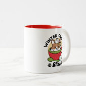 Winter Cocoa Bliss - Schattigee hond in Mok Design (Voorkant rechts)