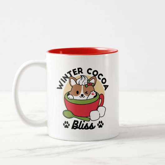 Winter Cocoa Bliss - Schattigee hond in Mok Design (Links)