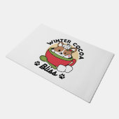 Winter Cocoa Bliss - Schattigee hond in Mok Design Deurmat (Schuin)