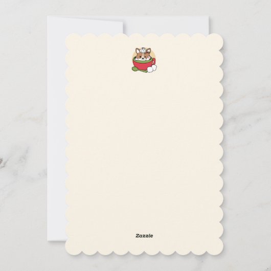 Winter Cocoa Bliss - Schattigee hond in Mok Design Feestdagenkaart (Achterkant)