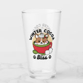 Winter Cocoa Bliss - Schattigee hond in Mok Design Glas (Voorkant)