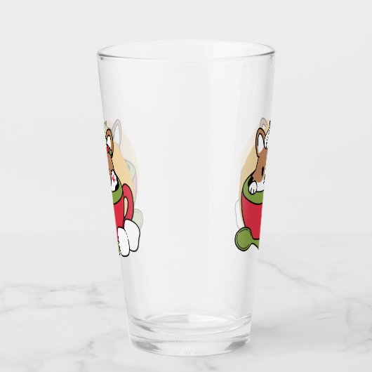 Winter Cocoa Bliss - Schattigee hond in Mok Design Glas (Rechts)