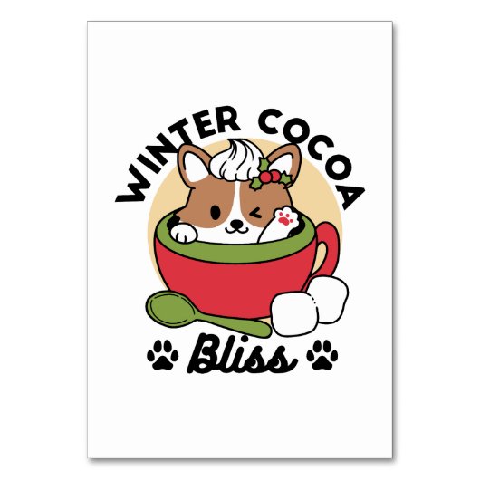 Winter Cocoa Bliss - Schattigee hond in Mok Design Kaart (Voorkant)