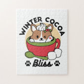 Winter Cocoa Bliss - Schattigee hond in Mok Design Legpuzzel (Verticaal)