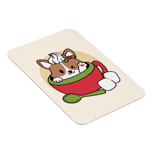 Winter Cocoa Bliss - Schattigee hond in Mok Design Magneet (Rechterzijde)