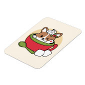 Winter Cocoa Bliss - Schattigee hond in Mok Design Magneet (Linkerzijde)