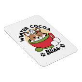 Winter Cocoa Bliss - Schattigee hond in Mok Design Magneet (Rechterzijde)