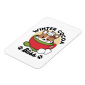 Winter Cocoa Bliss - Schattigee hond in Mok Design Magneet (Linkerzijde)