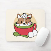 Winter Cocoa Bliss - Schattigee hond in Mok Design Muismat (Met muis)