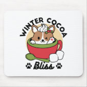 Winter Cocoa Bliss - Schattigee hond in Mok Design Muismat (Voorkant)