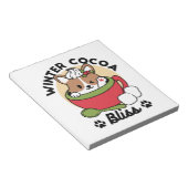 Winter Cocoa Bliss - Schattigee hond in Mok Design Notitieblok (Schuin)