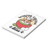 Winter Cocoa Bliss - Schattigee hond in Mok Design Notitieblok (Linkerzijde)