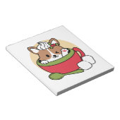 Winter Cocoa Bliss - Schattigee hond in Mok Design Notitieblok (Schuin)