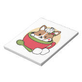 Winter Cocoa Bliss - Schattigee hond in Mok Design Notitieblok (Linkerzijde)