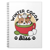 Winter Cocoa Bliss - Schattigee hond in Mok Design Notitieboek (Voorkant)