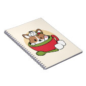 Winter Cocoa Bliss - Schattigee hond in Mok Design Notitieboek (Rechterzijde)
