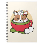 Winter Cocoa Bliss - Schattigee hond in Mok Design Notitieboek (Voorkant)