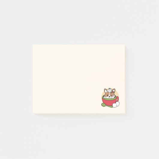 Winter Cocoa Bliss - Schattigee hond in Mok Design Post-it® Notes (Voorkant)
