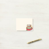 Winter Cocoa Bliss - Schattigee hond in Mok Design Post-it® Notes (Op bureau)