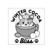 Winter Cocoa Bliss - Schattigee hond in Mok Design Rubberstempel (Afrduk)