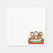 Winter Cocoa Bliss - Schattigee hond in Mok Design Servet (Voorkant)