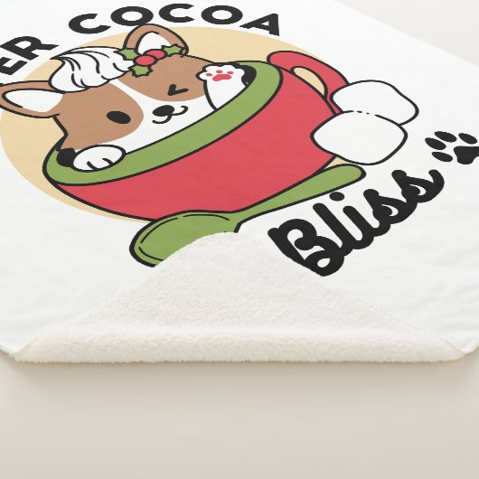 Winter Cocoa Bliss - Schattigee hond in Mok Design Sherpa Deken (3/4)