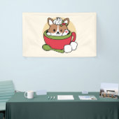 Winter Cocoa Bliss - Schattigee hond in Mok Design Spandoek (Beurs)