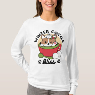 Winter Cocoa Bliss - Schattigee hond in Mok Design T-shirt