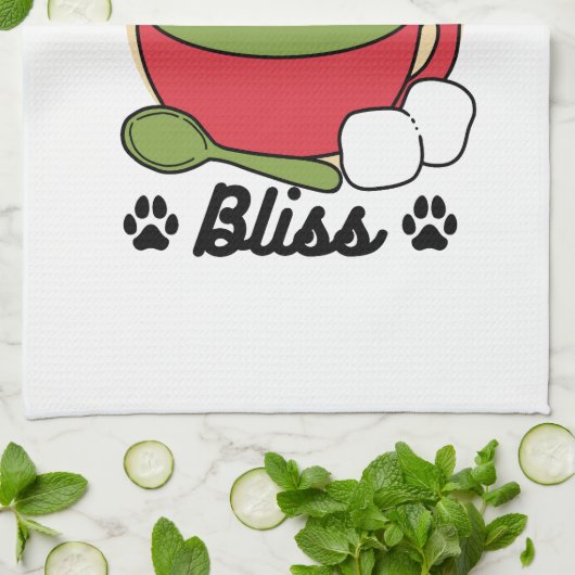 Winter Cocoa Bliss - Schattigee hond in Mok Design Theedoek (Gevouwen)