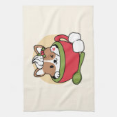 Winter Cocoa Bliss - Schattigee hond in Mok Design Theedoek (Verticaal)