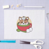 Winter Cocoa Bliss - Schattigee hond in Mok Design Tissuepapier (Craft)