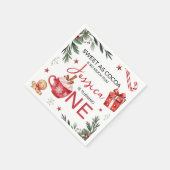Winter Cocoa Eerste Verjaardag Servet (Hoek)