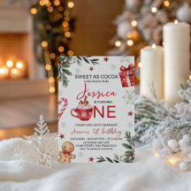 Winter Cocoa Eerste Verjaardagsuitnodiging