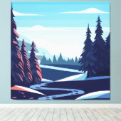 Winter Collectie achtergrond Canvas Afdruk (Insitu (Houten vloer))