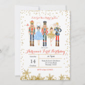 Winter Confetti Birthday Invitation Nutcracker Kaart (Voorkant)