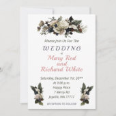 Winter Conifer Bloemen Cream Calla Lily Wedding Kaart (Voorkant)